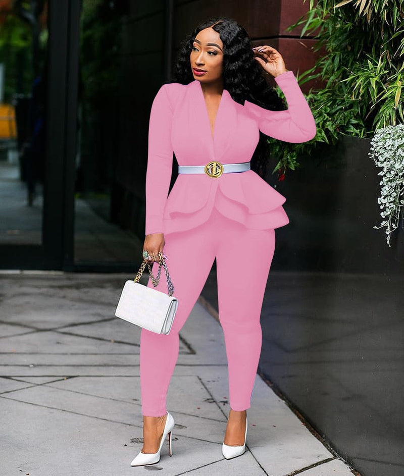 LM | Tracksuit with full sleeves ruffle blazer
