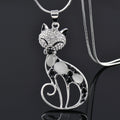 Love Cats Necklace Made of Silver and Set With Zirconia