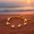 Summer | Golden Bracelet With Pearls
