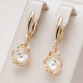 Gold Pearl Earrings
