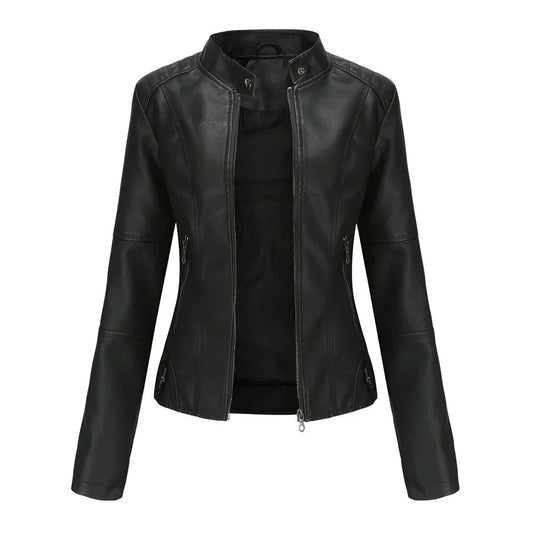 LM | Ladies leather jacket with Mao