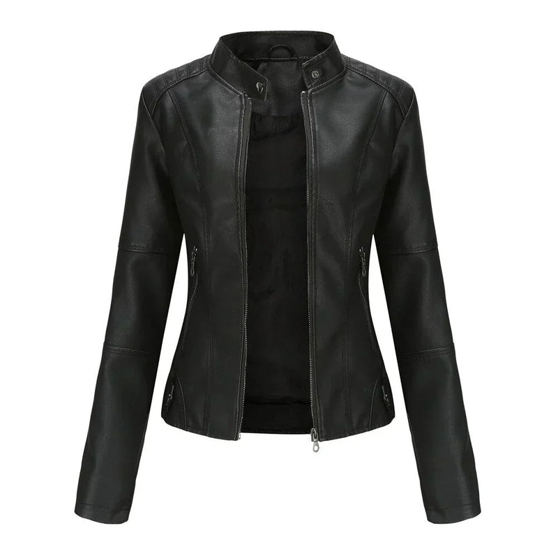 LM | Ladies leather jacket with Mao