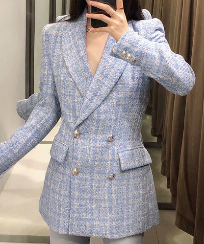 LM | Tweed jacket with two rows of buttons for women