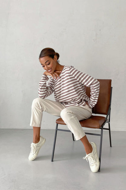 LM | Classic striped long-sleeved shirt