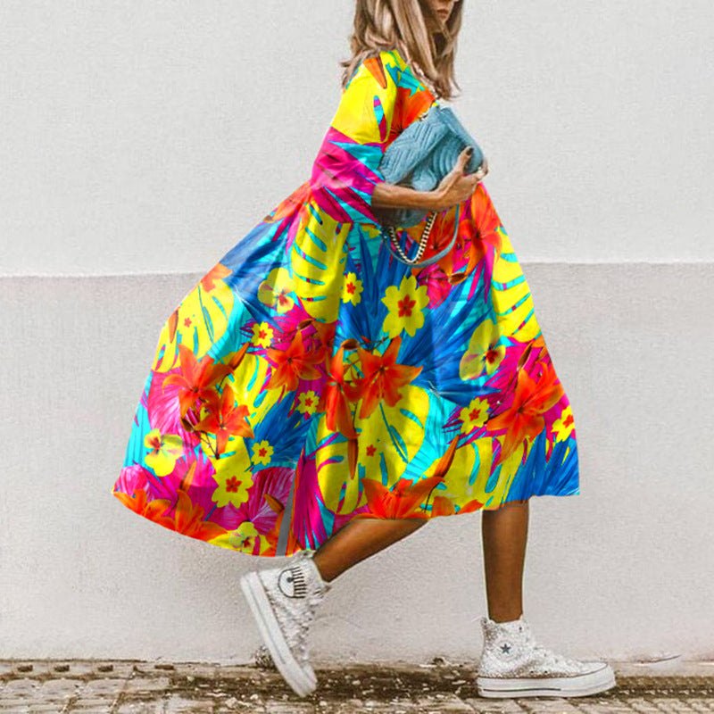 LM | Printed A-line midi dress