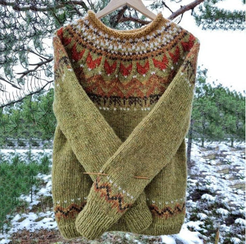 LM | Hand-knitted sweater with Nordic pattern