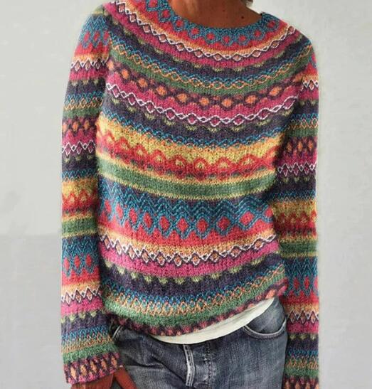 LM | Knitted sweater with vintage pattern