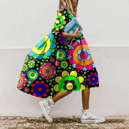 LM | Printed A-line midi dress