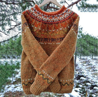 LM | Hand-knitted sweater with Nordic pattern