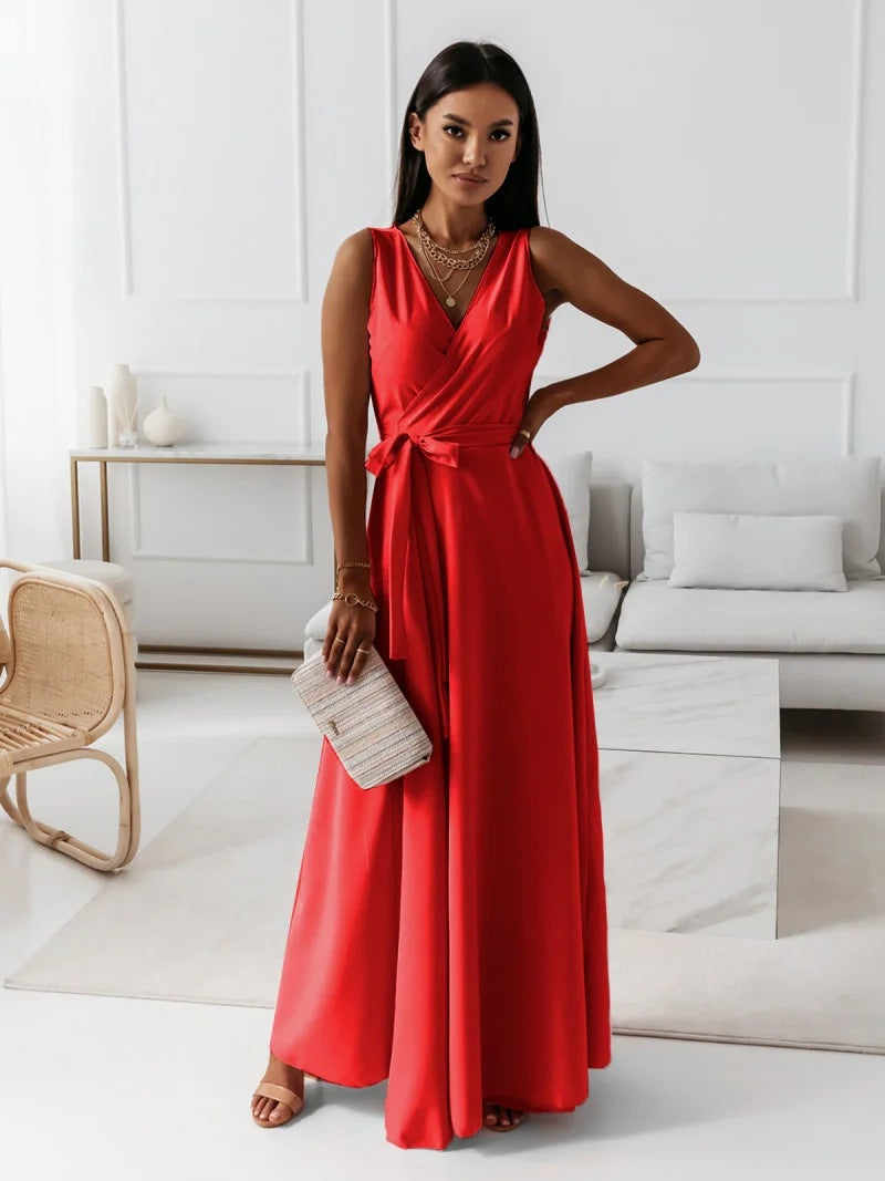 LM | Gretchen -Feminine ankle-length dresses with V-neckline