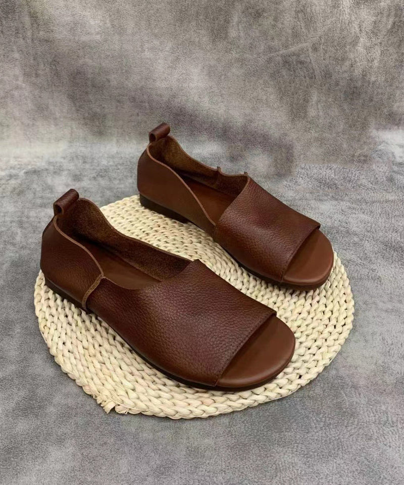 LM | Minimalist, open-toe slip-on flats