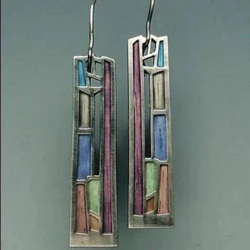 Mosaik Silver Earrings