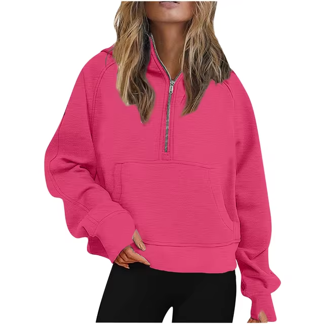 LM | Jacket with half zipper and hood