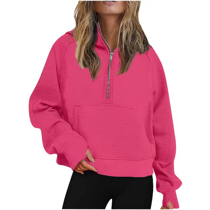 LM | Jacket with half zipper and hood
