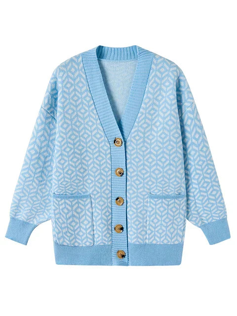 LM | Elegant knitted cardigan with button placket