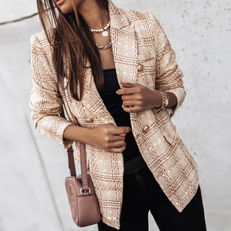 LM | Chic checked blazer for women