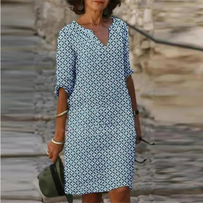LM | Midi dress with V-neck