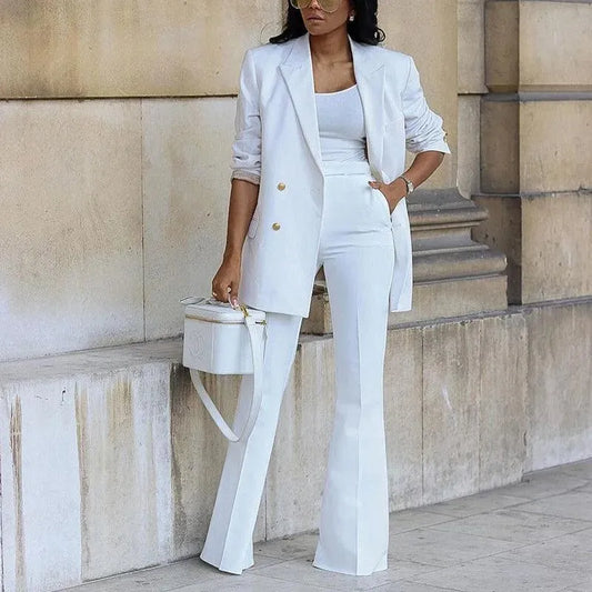 LM | Elegant - Double-breasted buttons, flared legs - Perfect for professional occasions