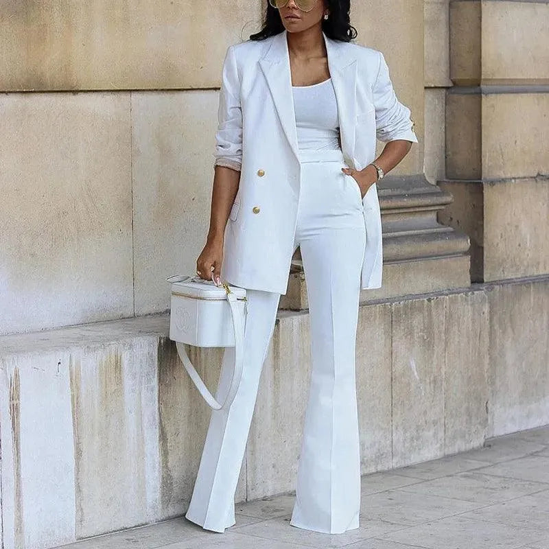 LM | Elegant - Double-breasted buttons, flared legs - Perfect for professional occasions