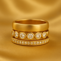 Forged Brilliant Gold Ring Set
