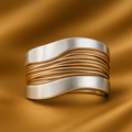 Dual-tone Silver & Gold Thread Ring