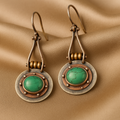 Luxe Turquoise Dual-tone Earrings