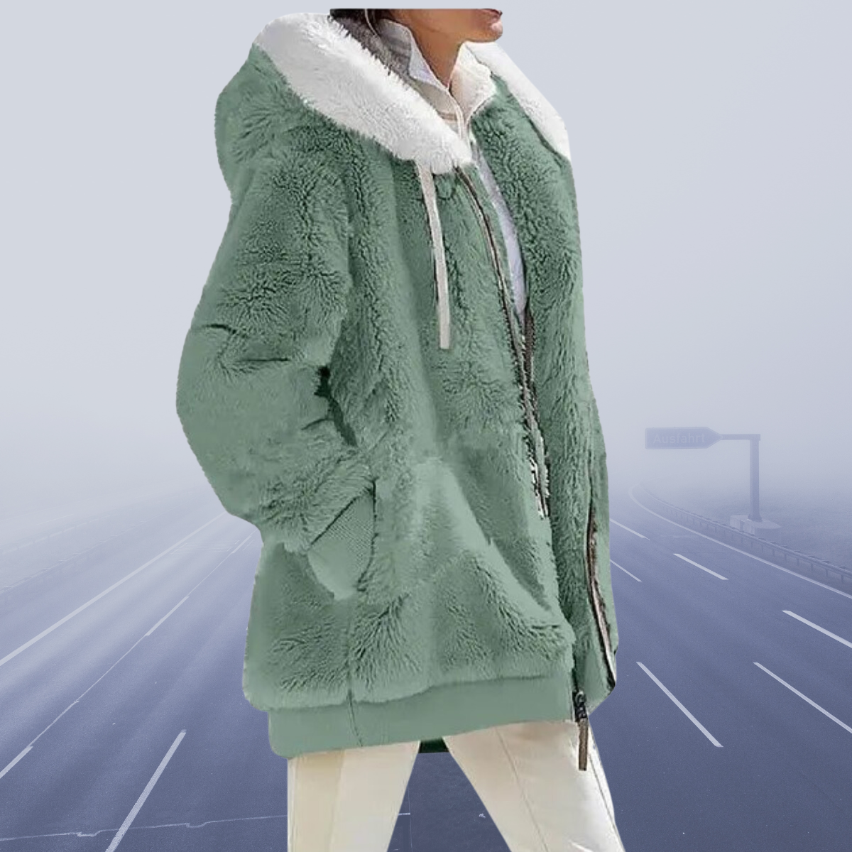 LM | stylish fleece jacket with hood