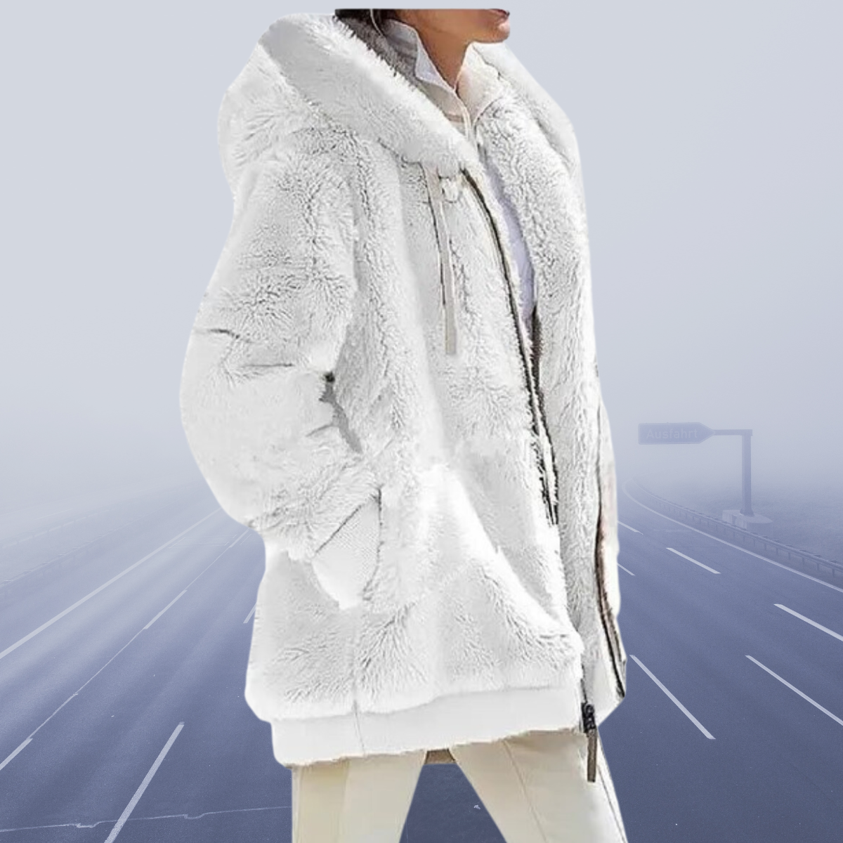 LM | stylish fleece jacket with hood
