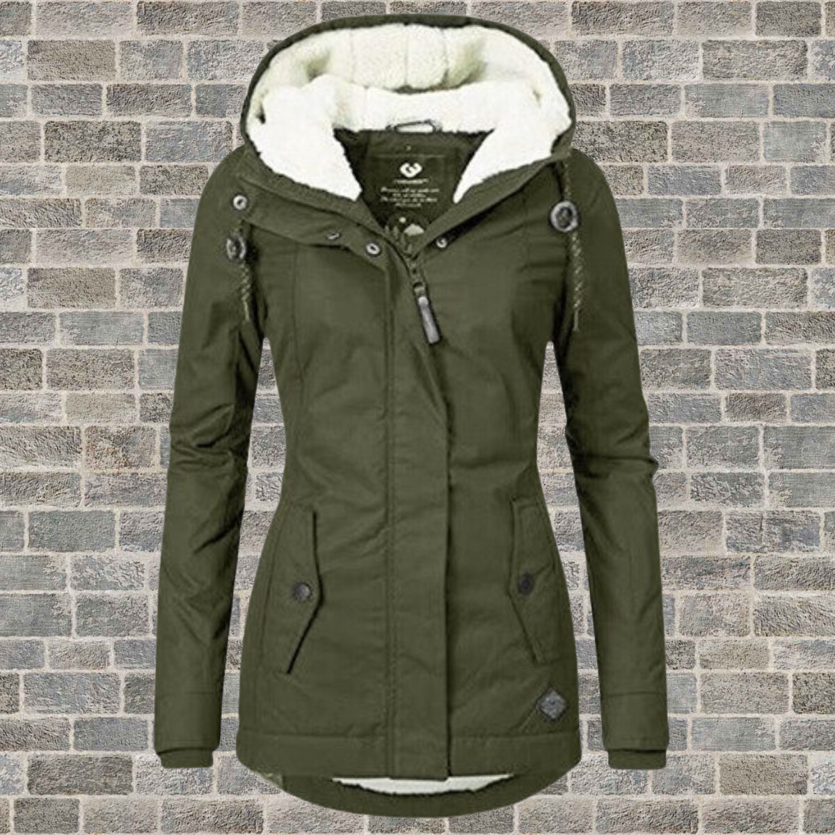 LM | New Pleated cotton jacket with lambskin hood