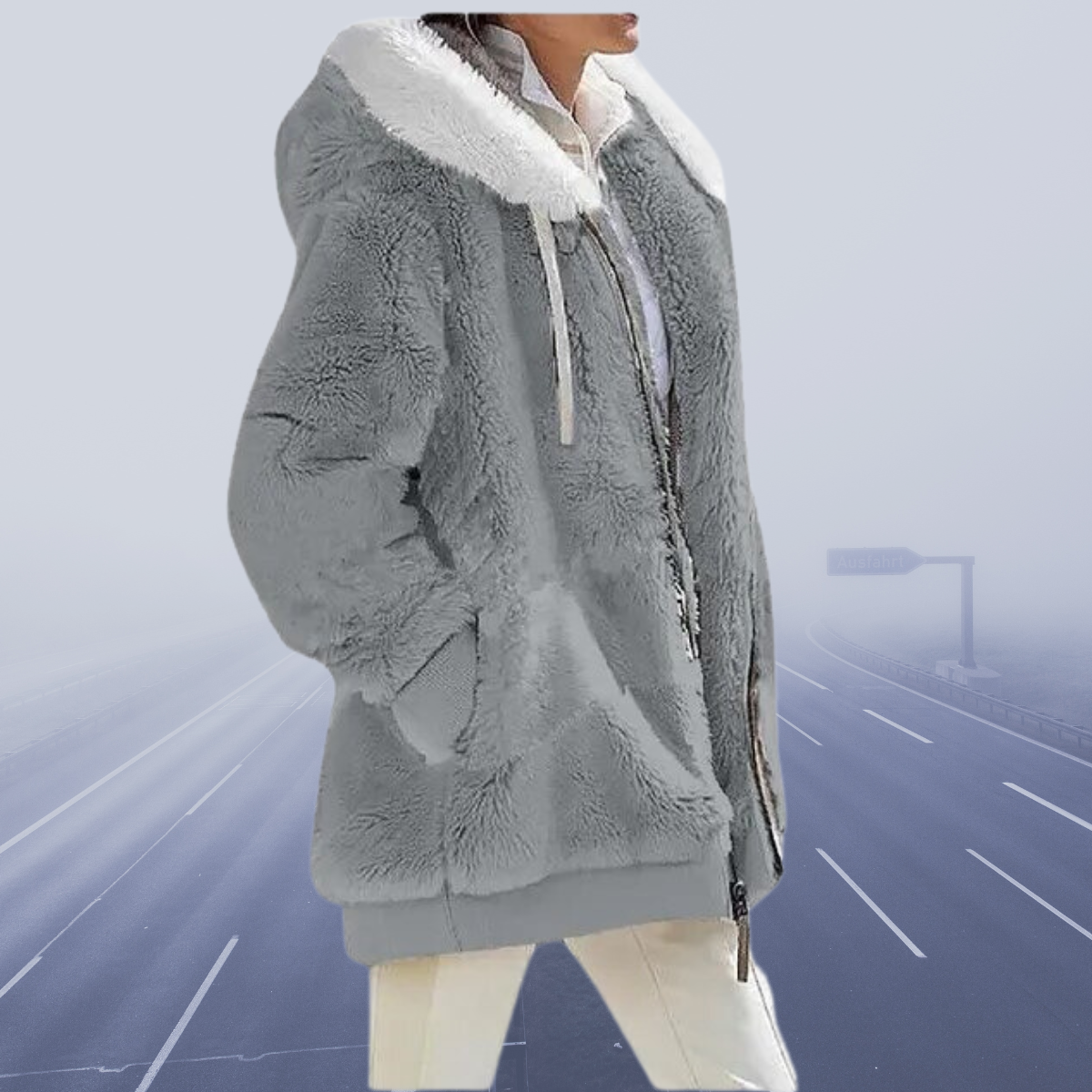 LM | stylish fleece jacket with hood