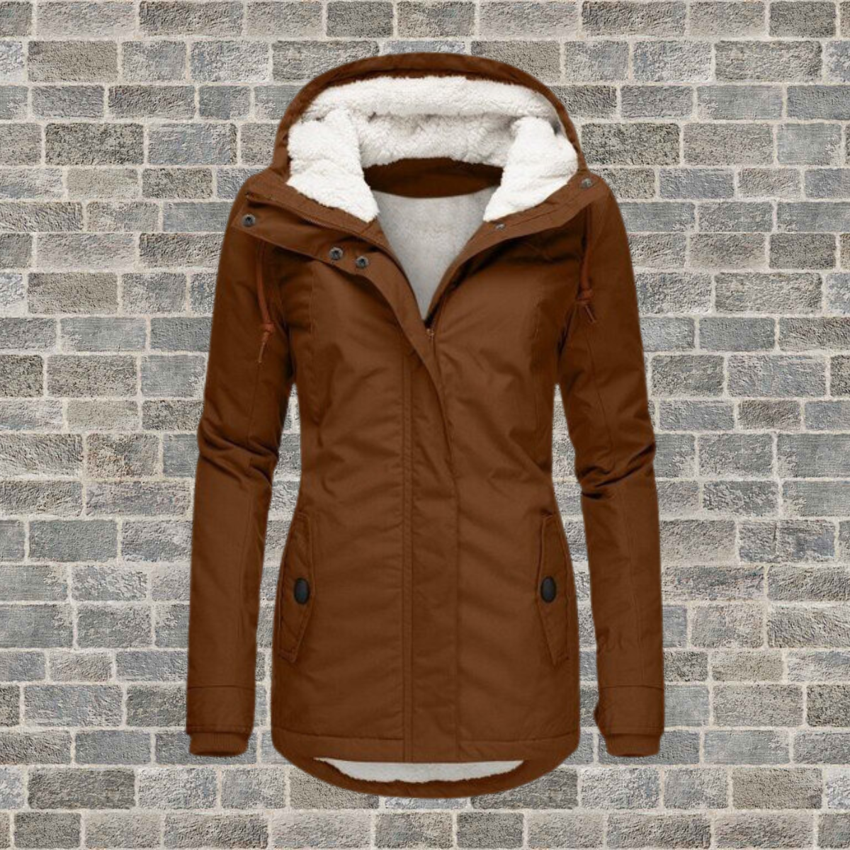 LM | New Pleated cotton jacket with lambskin hood