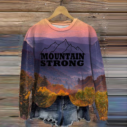 Comstylish Women's Hurricane Appalachian Mountains Nc Watercolor Art Southern Strong Printed Sweatshirt