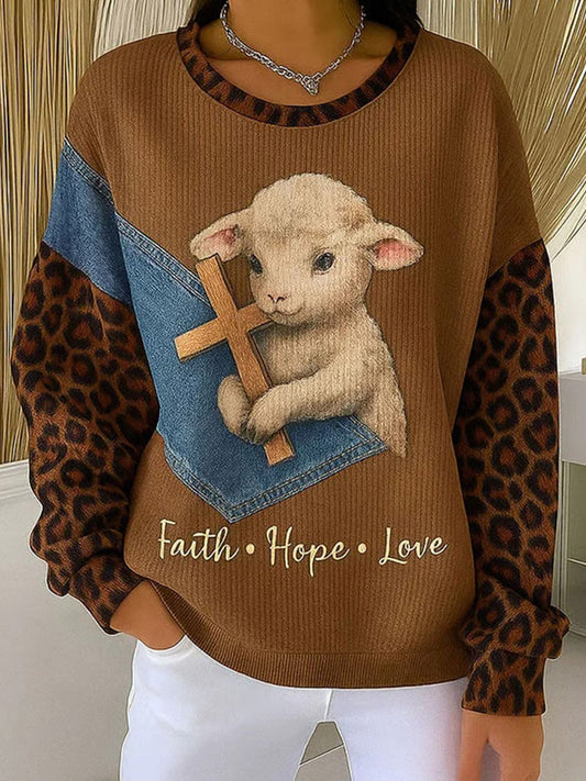 Comstylish Women's Faith Hope Love Sweatshirt
