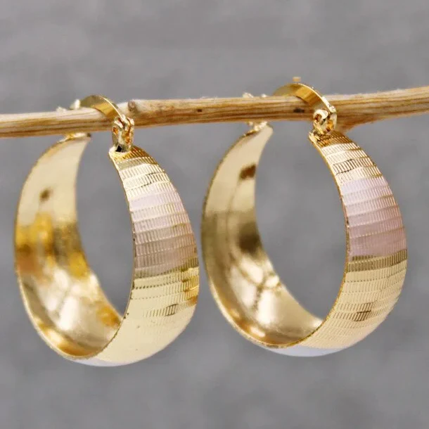 Golden Rounded Earrings