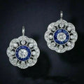 Mandala Blue Zirconia Earrings