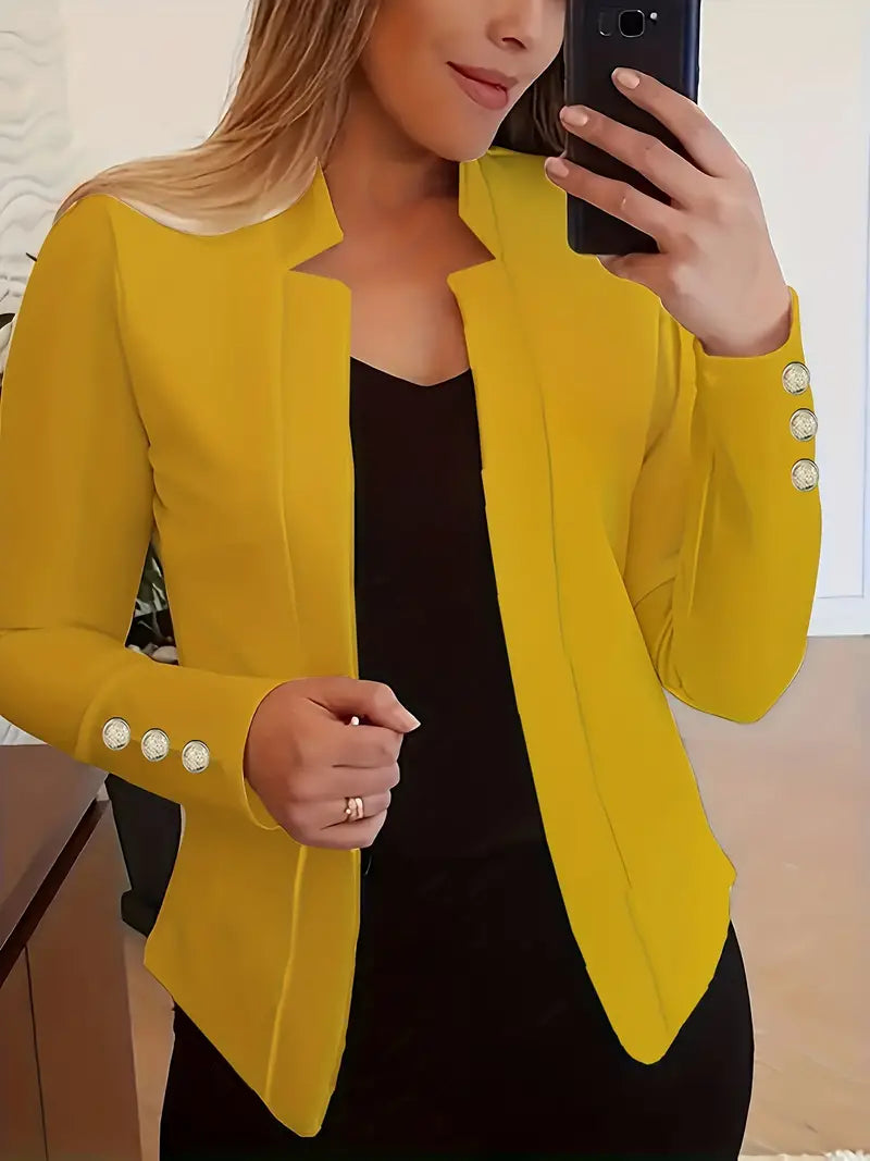 LM | Long-sleeved blazer with open button placket for spring