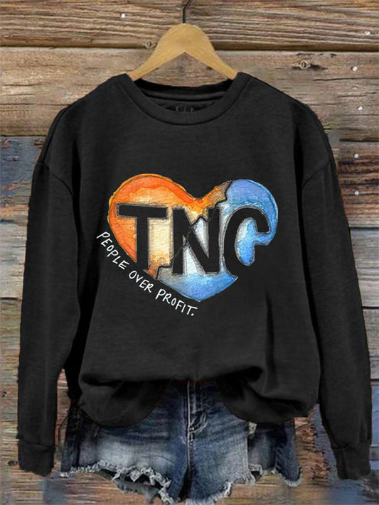 Comstylish Women's Tennessee And North Carolina Hurricane Helene Print Crew Neck Sweatshirt