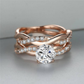 Layered Rose Zirconia Ring