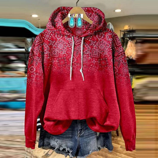 Comstylish Paisley Casual Hoodie Sweatshirt