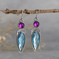 Blue & Purple Crystal Earrings