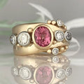 Red Zirconia Golden Ring