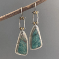 Green Stone Mechanical Earrings