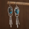Blue Stone Dangling Earrings