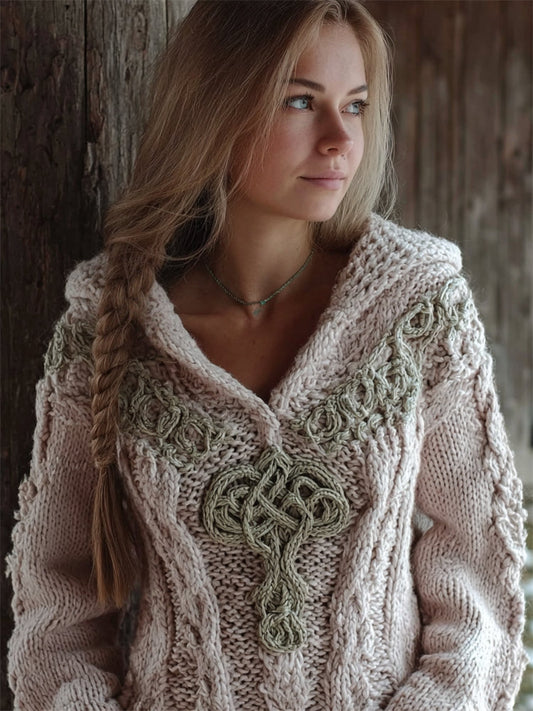 Comstylish Vintage Viking Tree Of Life Celtic Cozy Hooded Sweater