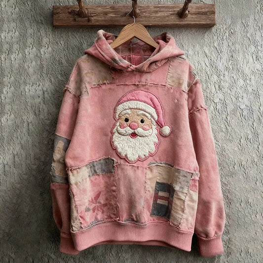 Comstylish Women's Vintage Christmas Santa Claus Casual Hoodie