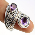 Purple Crystal Spiral Ring