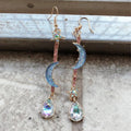 Moon With Zirconia Earrings in Silver