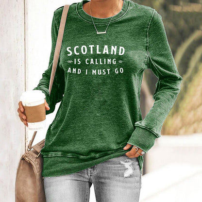 Comstylish Women's Scotland Is Calling And I Must Go Print Sweatshirt