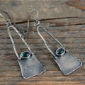 Green Dark Stone Earrings