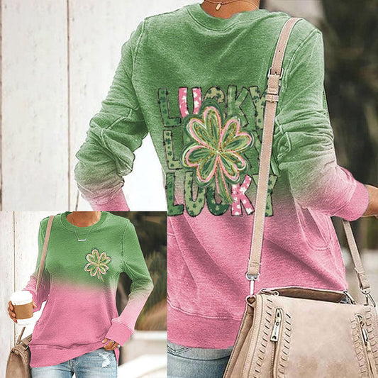 Comstylish Women's St. Patrick's Day Print Casual Sweatshirt